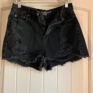 American Eagle High Rise Mom Short Black Size 4